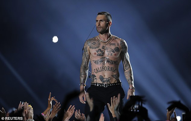 Adam Levine's Super Bowl body reminds viewers of a Chipotle bag embossed with self-help and empowerment messages